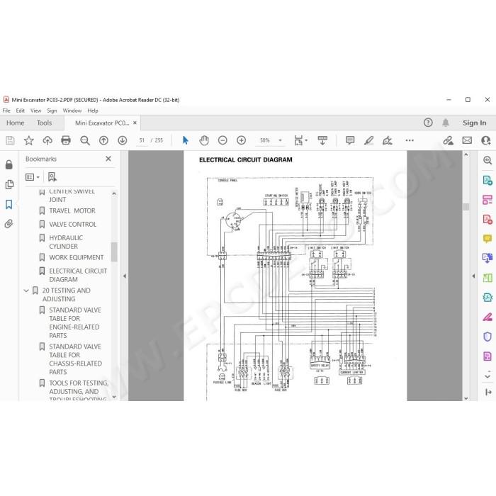 Komatsu Mini Excavator PC03-2 service & repair manual