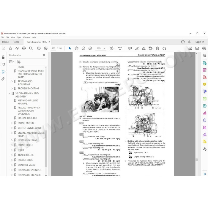 Komatsu Mini Excavator PC09-1 service & repair manual