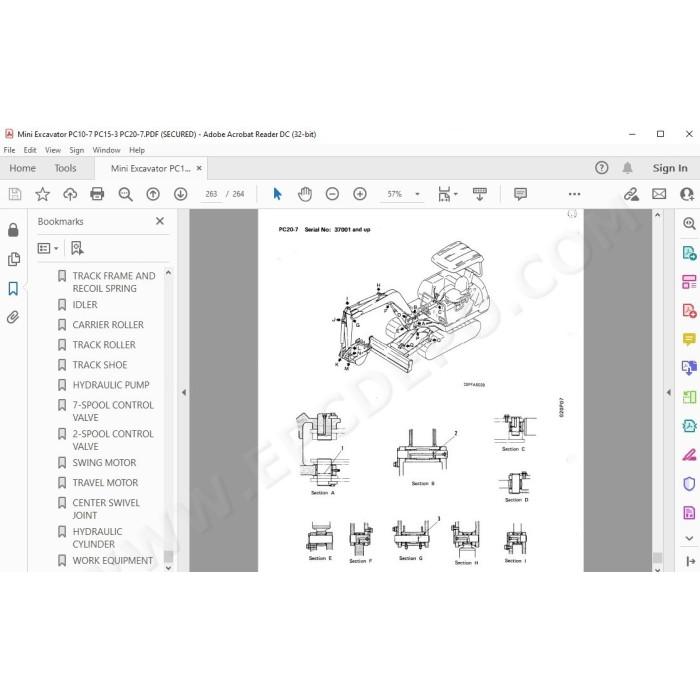 Komatsu Mini Excavator PC10-7 PC15-3 PC20-7 service & repair manual