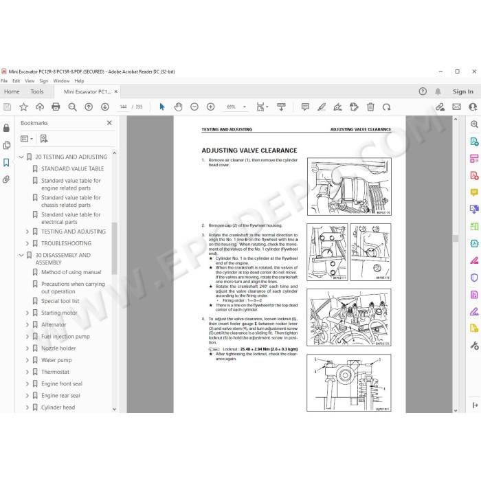 Komatsu Mini Excavator PC12R-8 PC15R-8 service & repair manual