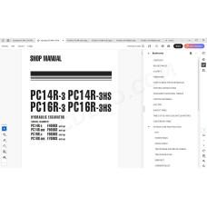 Komatsu Mini Excavator PC14R-3 PC14R-3HS PC16R-3 PC16R-3HS parts + service manual