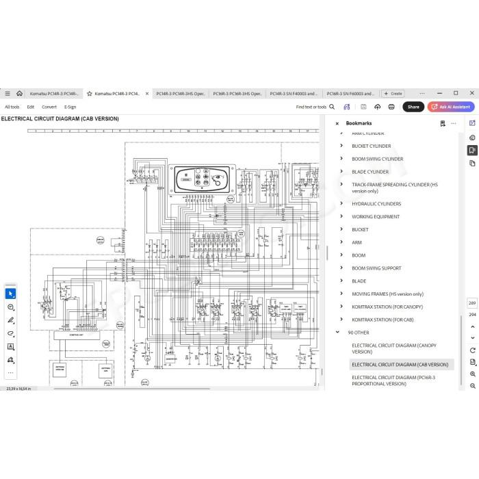 Komatsu Mini Excavator PC14R-3 PC14R-3HS PC16R-3 PC16R-3HS parts + service manual