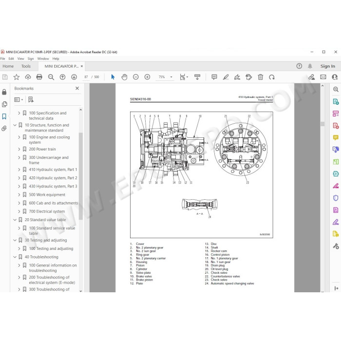 Komatsu Mini Excavator PC18MR-3 service & repair manual