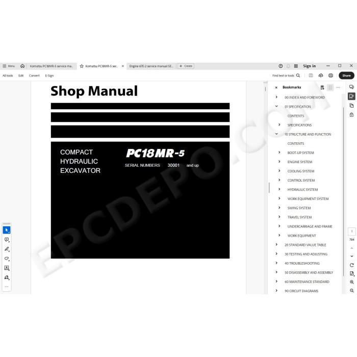 Komatsu Mini Excavator PC18MR-5 service & repair manual