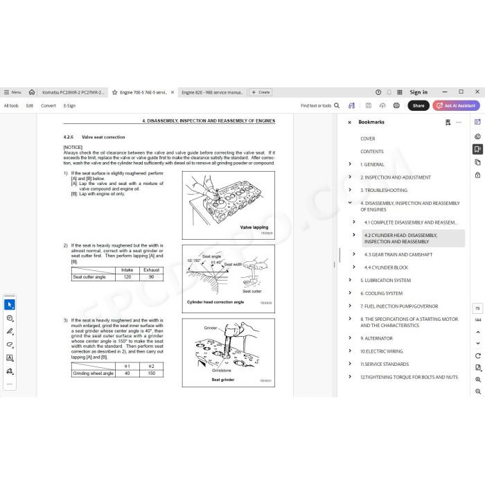 Komatsu Mini Excavator PC20MR-2 PC27MR-2 PC30MR-2 service & repair manual