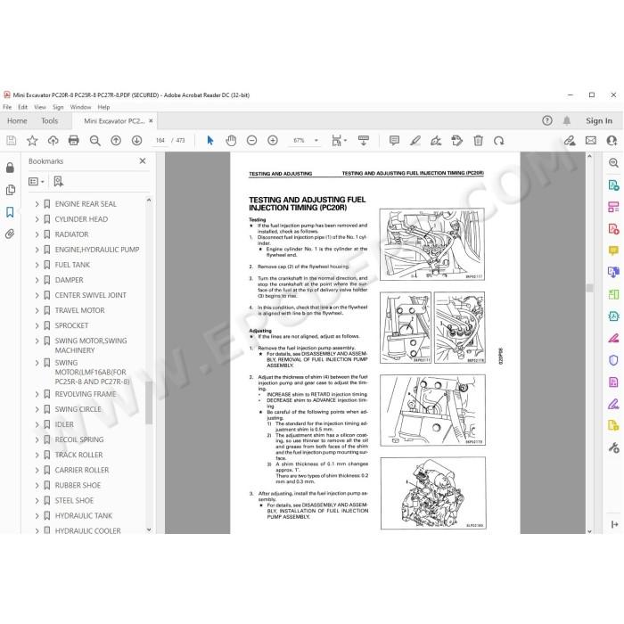Komatsu Mini Excavator PC20R-8 PC25R-8 PC27R-8 service & repair manual