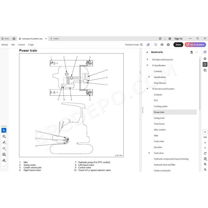 Komatsu Mini Excavator PC22MR-3 service & repair manual