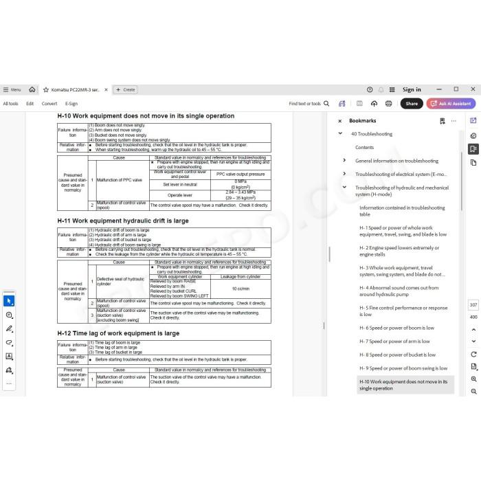 Komatsu Mini Excavator PC22MR-3 service & repair manual