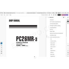 Komatsu Mini Excavator PC26MR-3 parts + service manual
