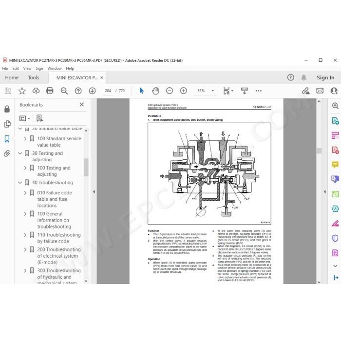 Komatsu Mini Excavator PC27MR-3 PC30MR-3 PC35MR-3 service & repair manual
