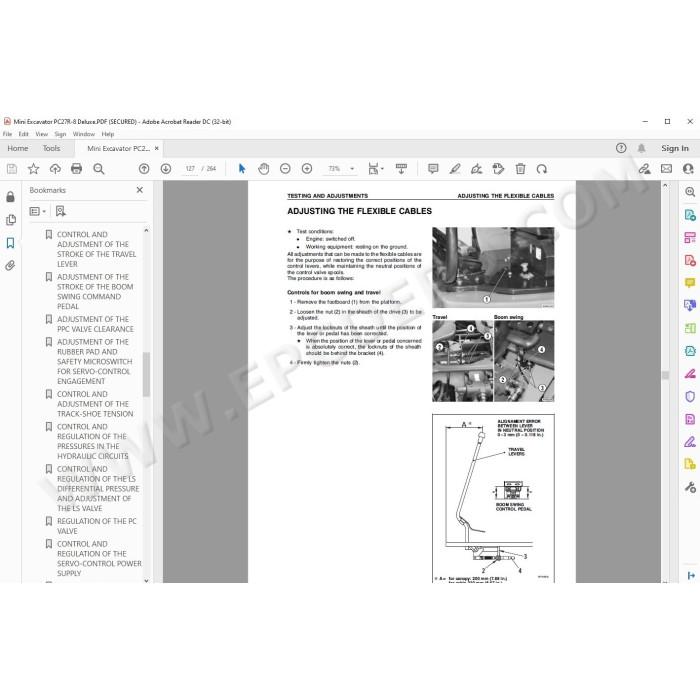 Komatsu Mini Excavator PC27R-8 Deluxe service & repair manual
