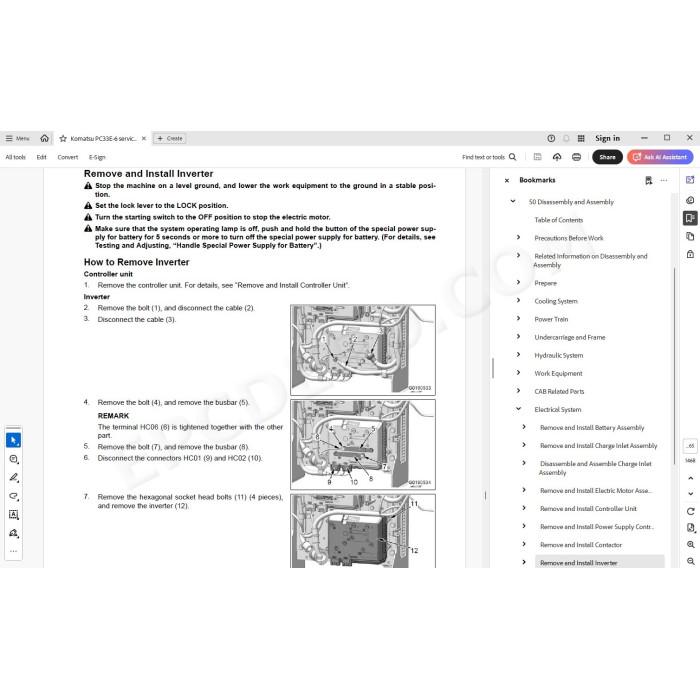 Komatsu Mini Excavator PC33E-6 service & repair manual