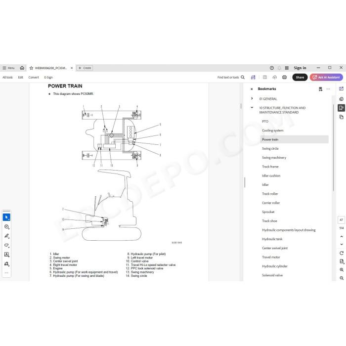 Komatsu Excavator PC35MR-2 PC50MR-2 service & repair manual