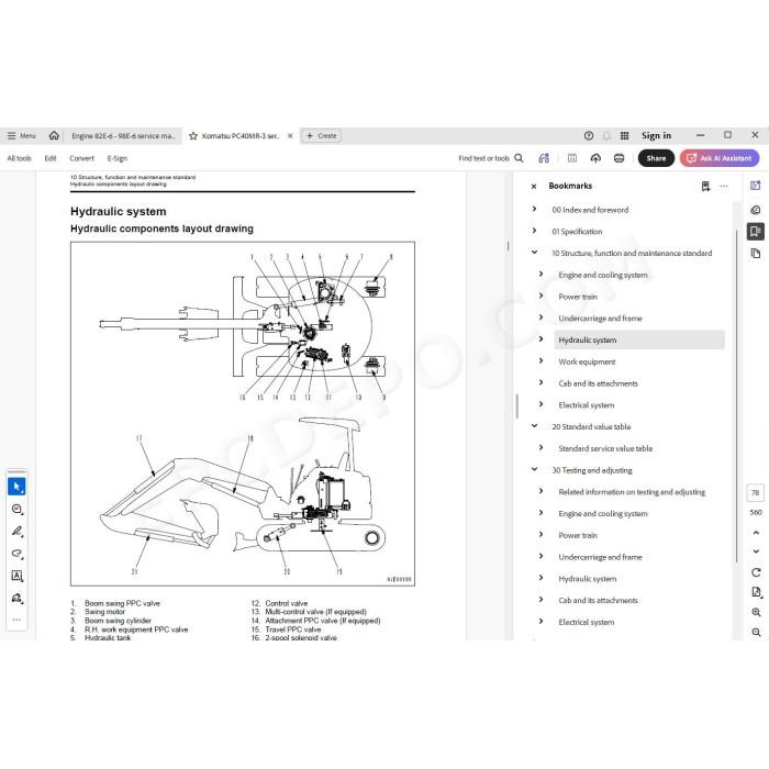 Komatsu Excavator PC40MR-3 service & repair manual
