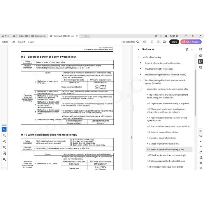 Komatsu Excavator PC40MR-3 service & repair manual