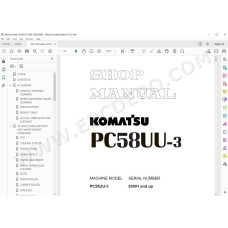 Komatsu Mini Excavator PC58UU-3 service & repair manual