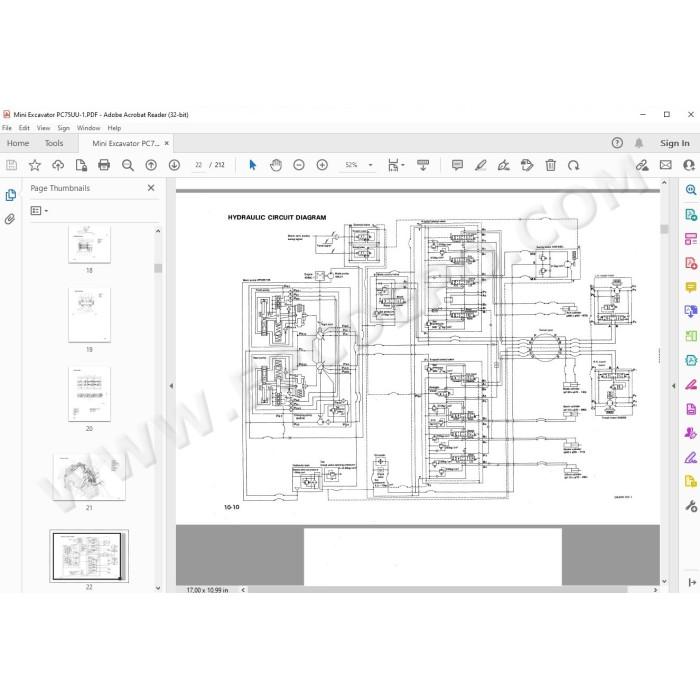 Komatsu Mini Excavator PC75UU-1 service & repair manual