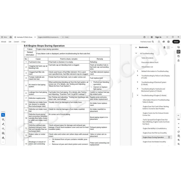 Komatsu Mini Excavator PC78US-10 service & repair manual