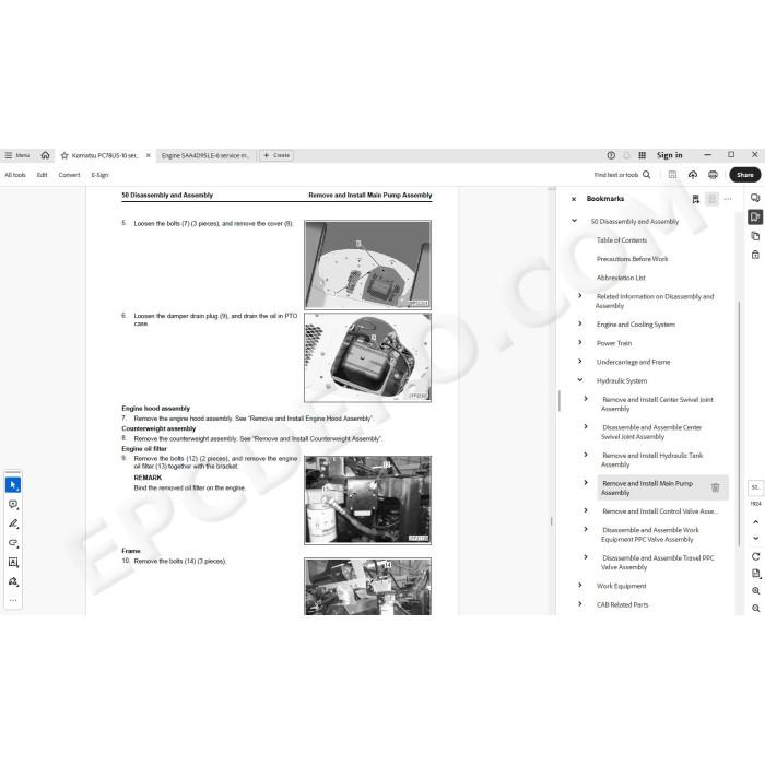Komatsu Mini Excavator PC78US-10 service & repair manual
