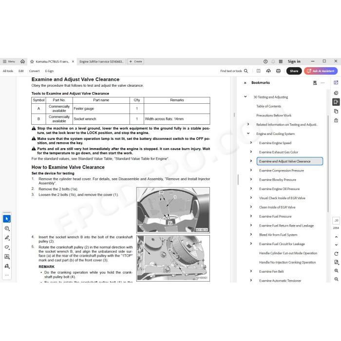 Komatsu Mini Excavator PC78US-11 service & repair manual