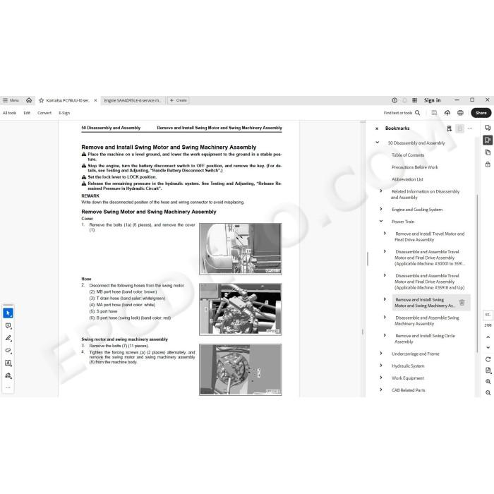 Komatsu Mini Excavator PC78UU-10 service & repair manual