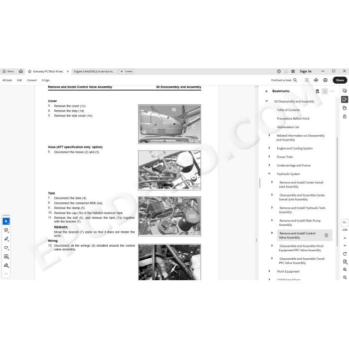 Komatsu Mini Excavator PC78UU-10 service & repair manual