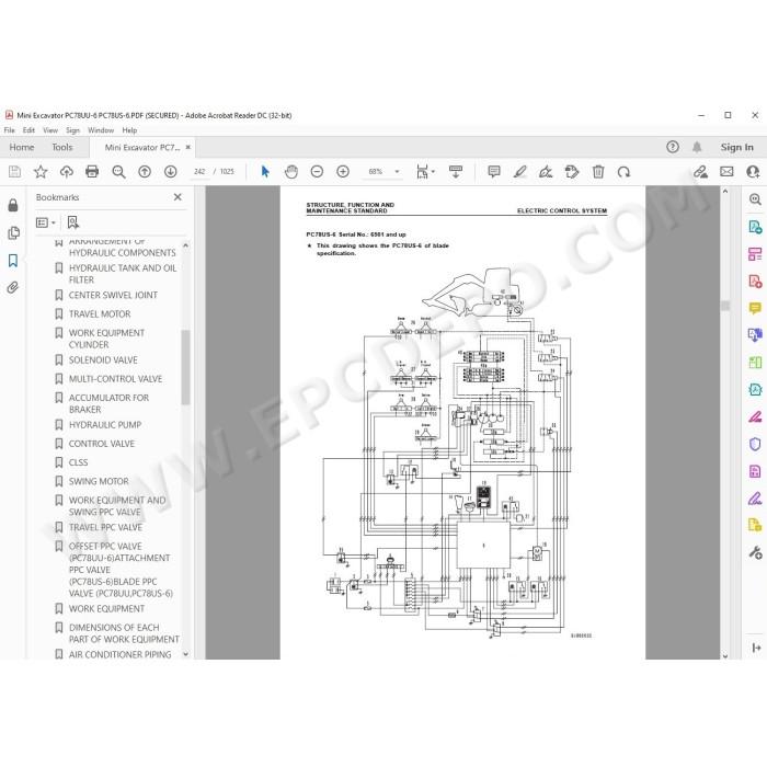 Komatsu Mini Excavator PC78UU-6 PC78US-6 service & repair manual