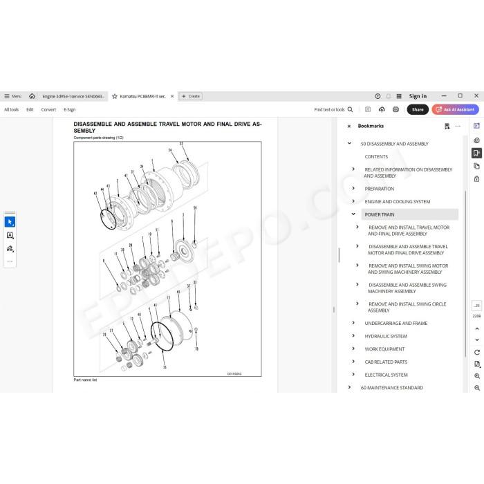 Komatsu Excavator PC88MR-11 service & repair manual