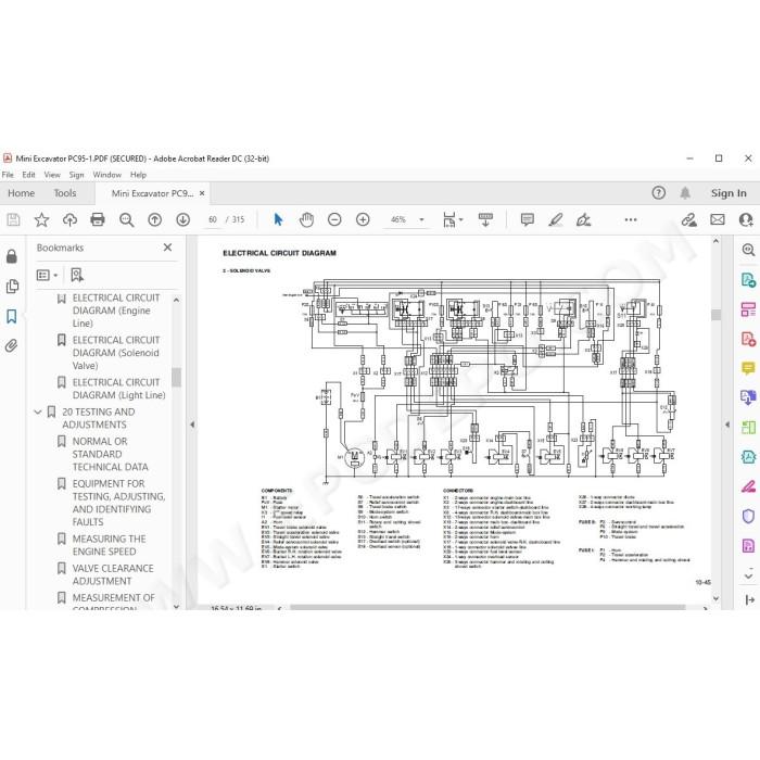 Komatsu Mini Excavator PC95-1 service & repair manual