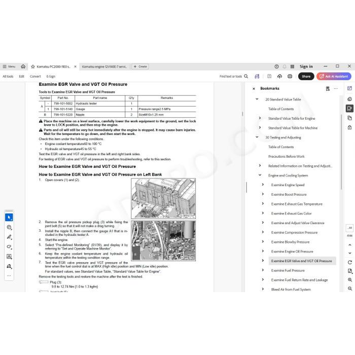 Komatsu Mining Excavator PC2000-11E0 service & repair manual