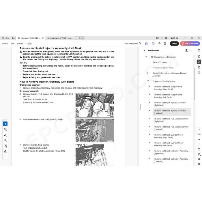 Komatsu Mining Excavator PC2000-11E0 service & repair manual