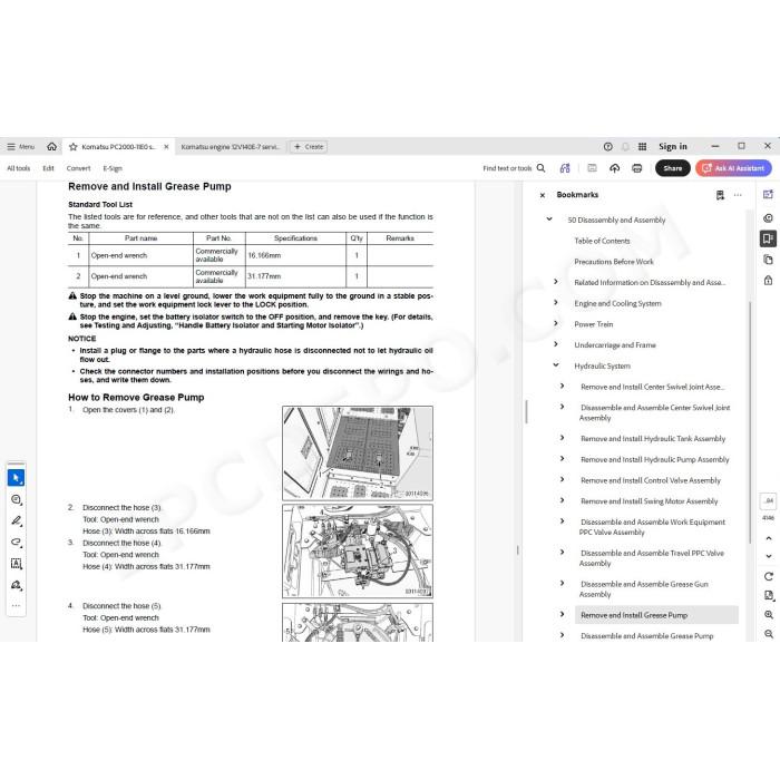 Komatsu Mining Excavator PC2000-11E0 service & repair manual