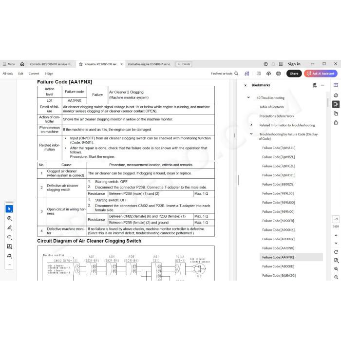 Komatsu Mining Excavator PC2000-11R service & repair manual