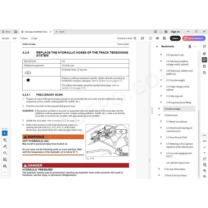 Komatsu Mining Excavator PC8000E-11 service & repair manual