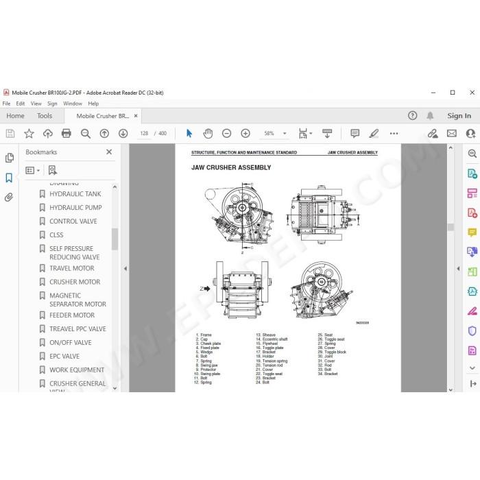 Komatsu Mobile Crusher BR100JG-2 service & repair manual