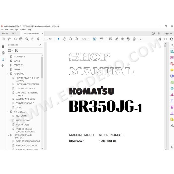 Komatsu Mobile Crusher BR350JG-1 service & repair manual