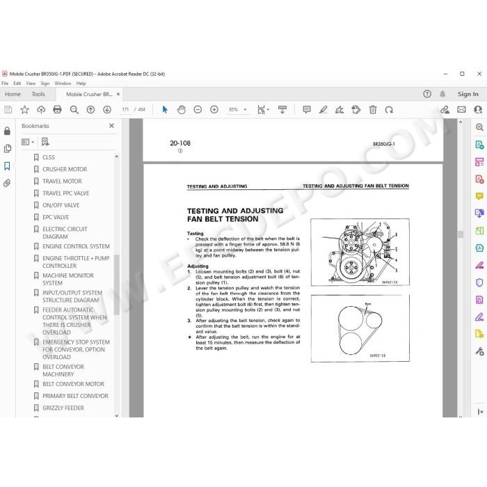 Komatsu Mobile Crusher BR350JG-1 service & repair manual