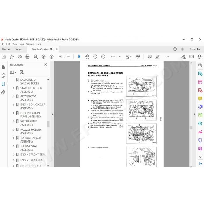 Komatsu Mobile Crusher BR500JG-1 service & repair manual