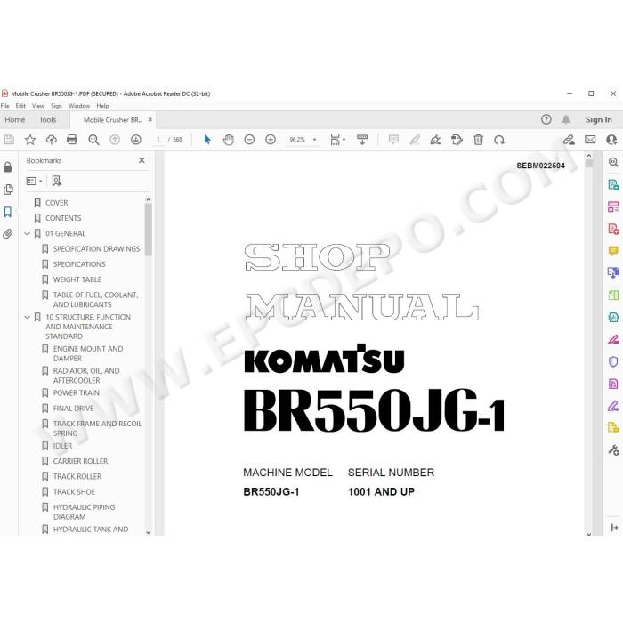 Komatsu Mobile Crusher BR550JG-1 service & repair manual