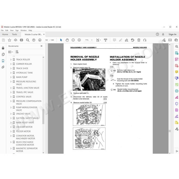 Komatsu Mobile Crusher BR550JG-1 service & repair manual