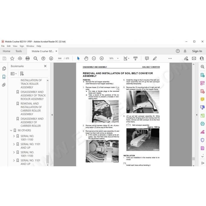 Komatsu Mobile Crusher BZ210-1 service & repair manual