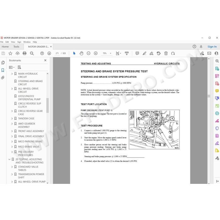 Komatsu Motor Grader GD530A-2 GD650A-2 GD670A-2 service & repair manual