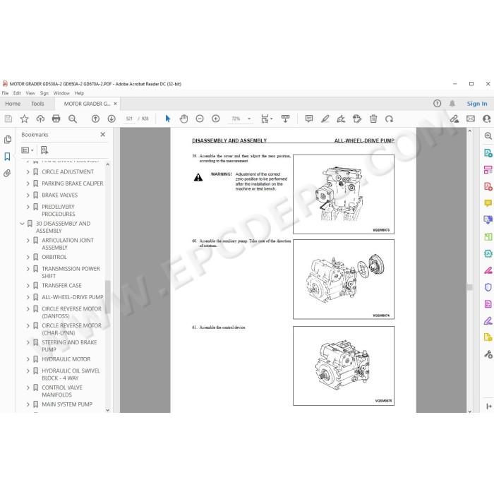 Komatsu Motor Grader GD530A-2 GD650A-2 GD670A-2 service & repair manual