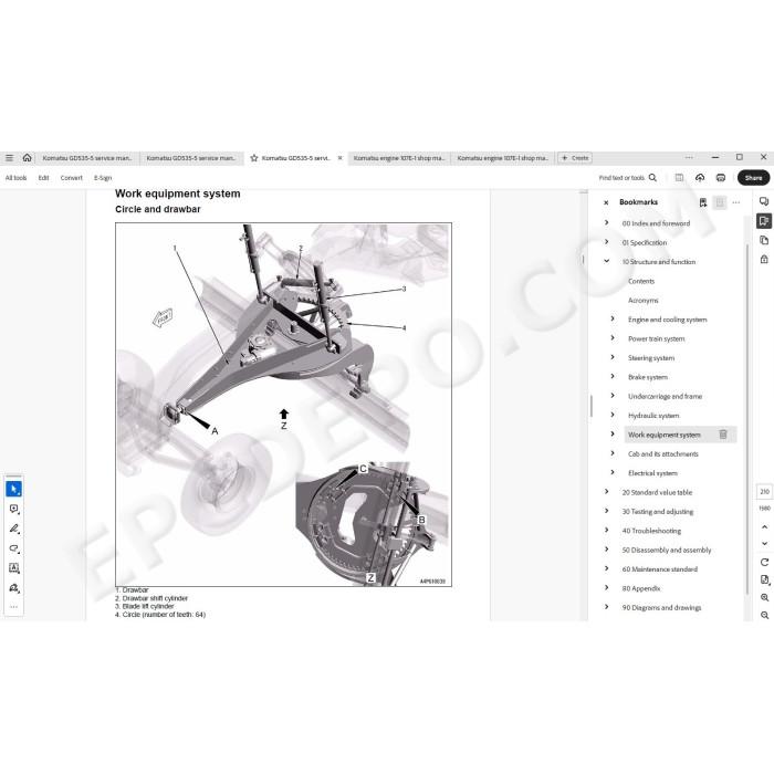 Komatsu Motor Grader GD535-5 service & repair manual