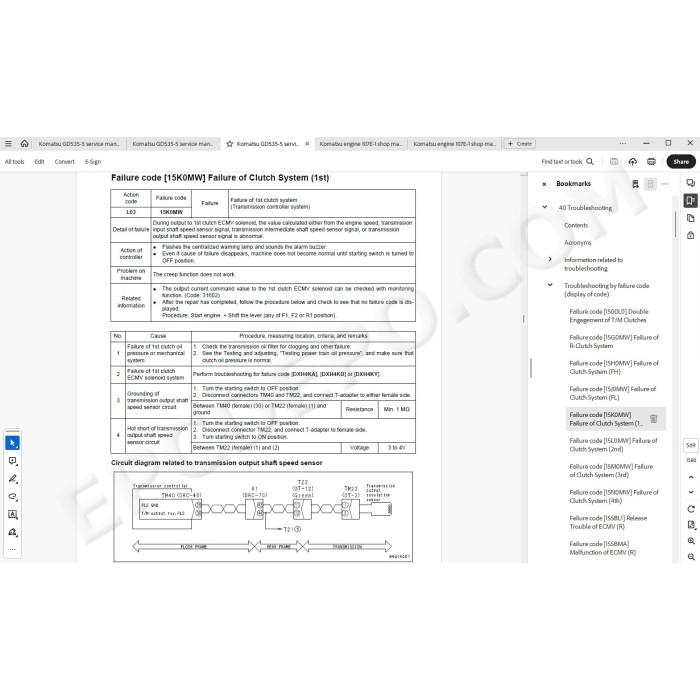 Komatsu Motor Grader GD535-5 service & repair manual