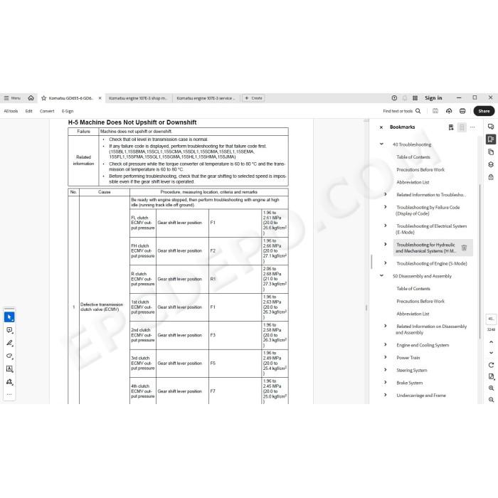 Komatsu Motor Grader GD655-6 GD675-6 service & repair manual