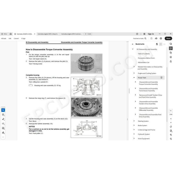 Komatsu Motor Grader GD655-6 GD675-6 service & repair manual