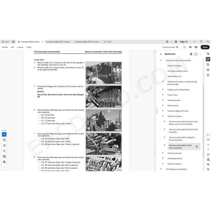 Komatsu Motor Grader GD655-6 GD675-6 service & repair manual