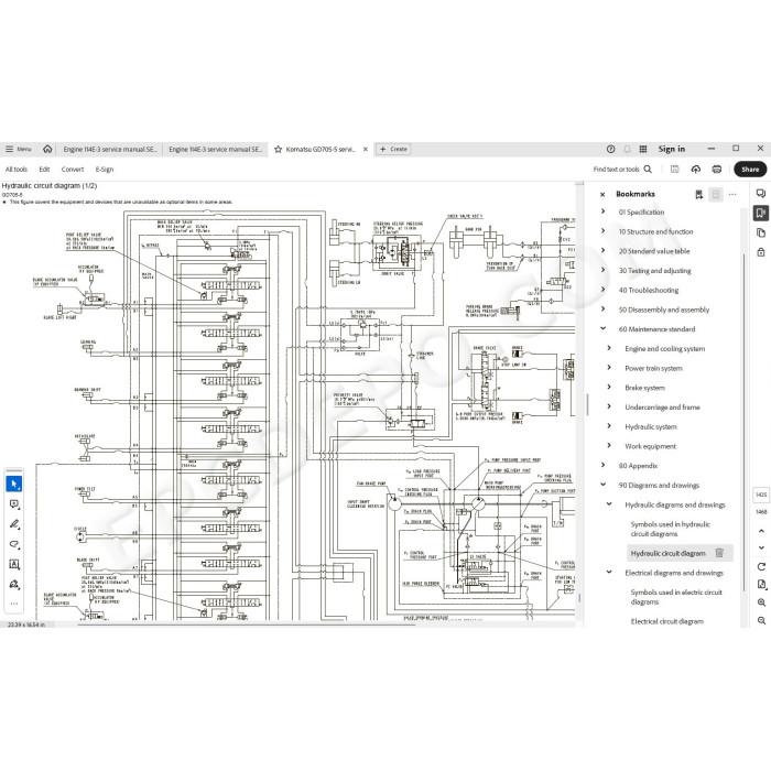 Komatsu Motor Grader GD705-5 parts + service manual