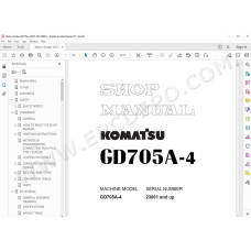 Komatsu Motor Grader GD705A-4 parts + service manual
